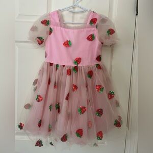 Pink Strawberry Kids Dress